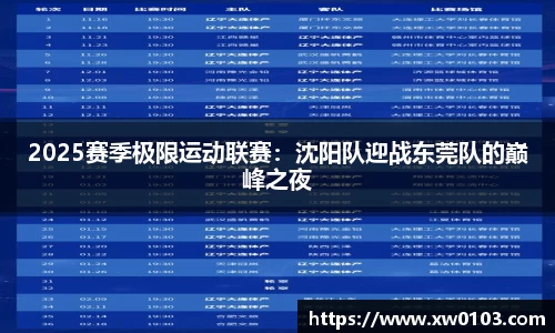 2025赛季极限运动联赛：沈阳队迎战东莞队的巅峰之夜